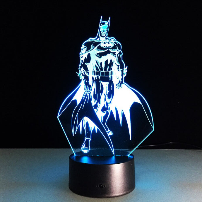 Color Changing 3D LED Colorful Night Light Batman Acrylic USB LED Table Lamp Creative bedroom decoration lamp