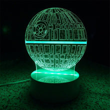 Load image into Gallery viewer, 3D Star Wars Death Star Night Light USB LED Touch Switch Table Lamp Festive projection lamp