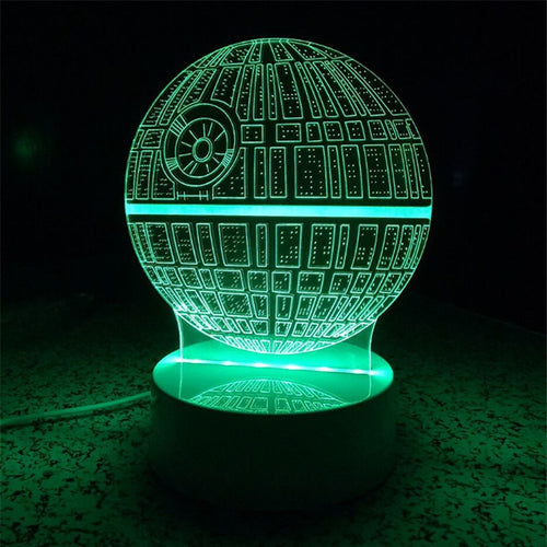 3D Star Wars Death Star Night Light USB LED Touch Switch Table Lamp Festive projection lamp
