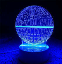 Load image into Gallery viewer, 3D Star Wars Death Star Night Light USB LED Touch Switch Table Lamp Festive projection lamp