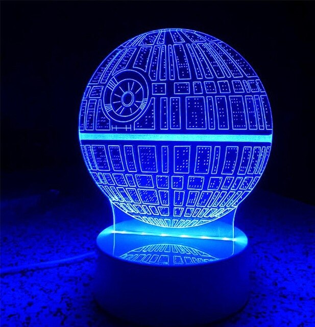 3D Star Wars Death Star Night Light USB LED Touch Switch Table Lamp Festive projection lamp