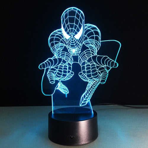 3D Spiderman Stereo Vision Lamp Acrylic