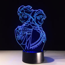 Load image into Gallery viewer, Cartoon figure 3D girl sisters night light