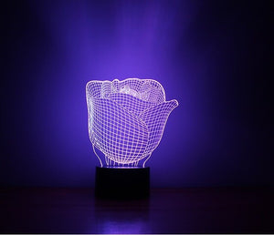 3D visual mood roses flower table Lamp