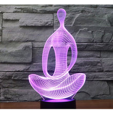 Load image into Gallery viewer, 3D meditation Yoga LED Night Light