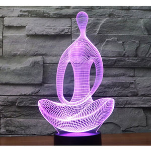 3D meditation Yoga LED Night Light