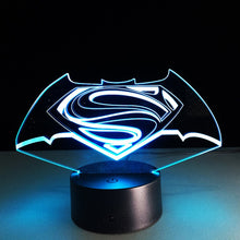 Load image into Gallery viewer, Colorful visual 3D Superman LED Night Lamp