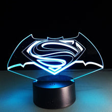 Load image into Gallery viewer, Colorful visual 3D Superman LED Night Lamp